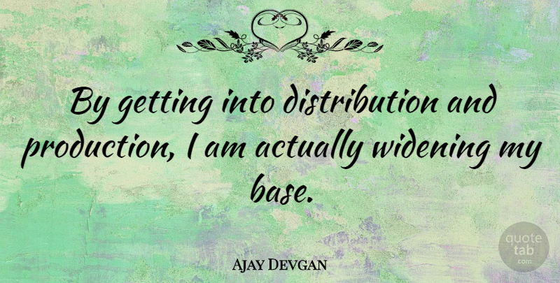 Ajay Devgan Quote About Distribution, Productions: By Getting Into Distribution And...