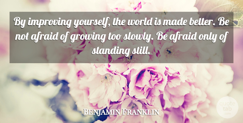 Benjamin Franklin Quote About Growth, World, Growing: By Improving Yourself The World...