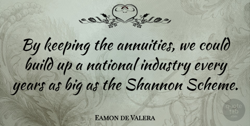 Eamon de Valera Quote About Years, Shannon, Schemes: By Keeping The Annuities We...