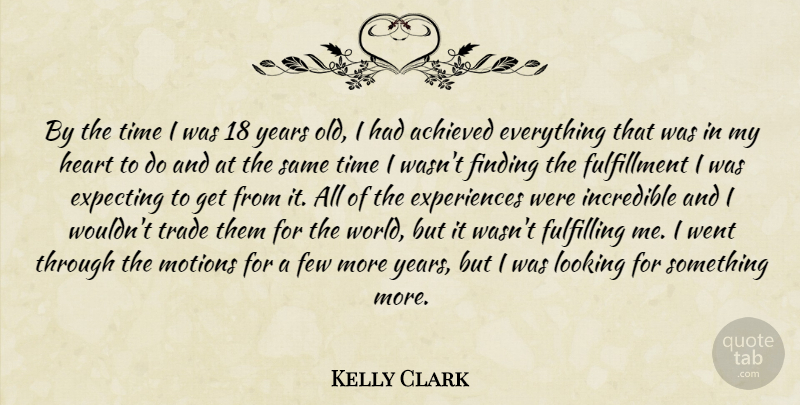 Kelly Clark Quote About Heart, Years, World: By The Time I Was...