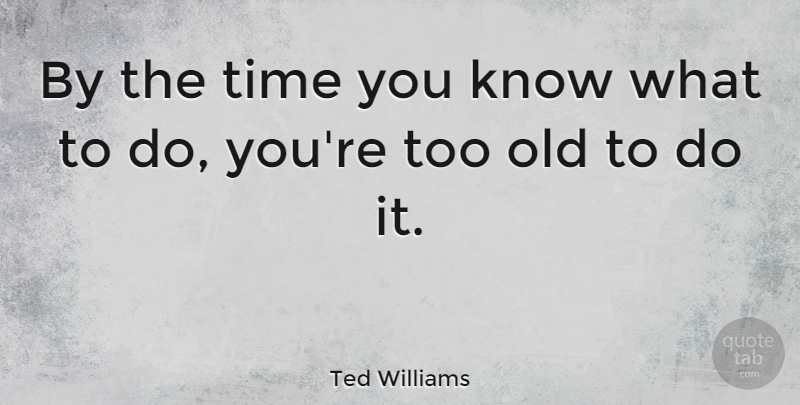 Ted Williams Quote About Knows: By The Time You Know...