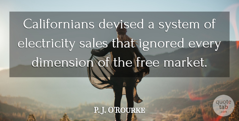 P. J. O'Rourke Quote About Electricity, Ignored, System: Californians Devised A System Of...