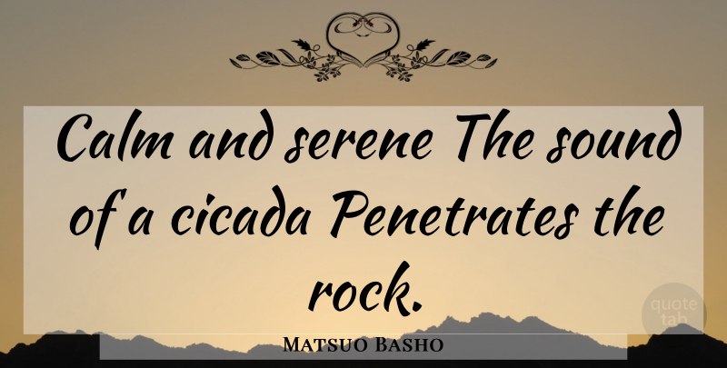 Matsuo Basho Quote About Nature, Rocks, Cicadas: Calm And Serene The Sound...
