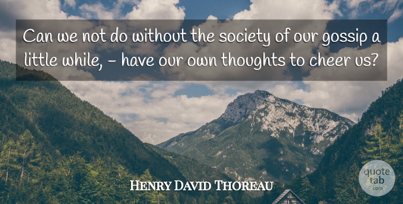 Henry David Thoreau Quote About Cheer, Gossip, Littles: Can We Not Do Without...