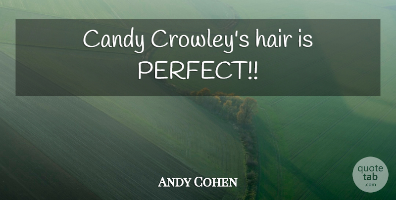 Andy Cohen Quote About Hair, Perfect, Candy: Candy Crowleys Hair Is Perfect...