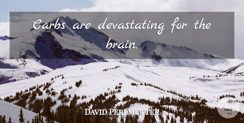 David Perlmutter Quote About Brain, Carbs: Carbs Are Devastating For The...