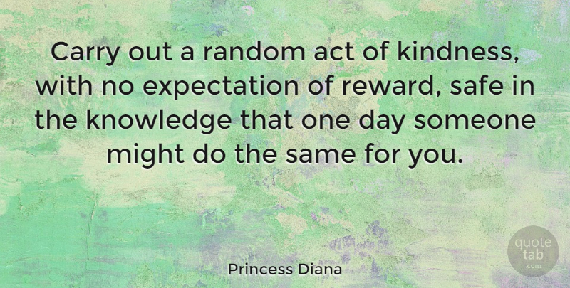 Princess Diana Quote About Inspirational, Motivational, Kindness: Carry Out A Random Act...