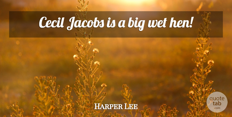 Harper Lee Quote About Hens, Bigs, Jacob: Cecil Jacobs Is A Big...