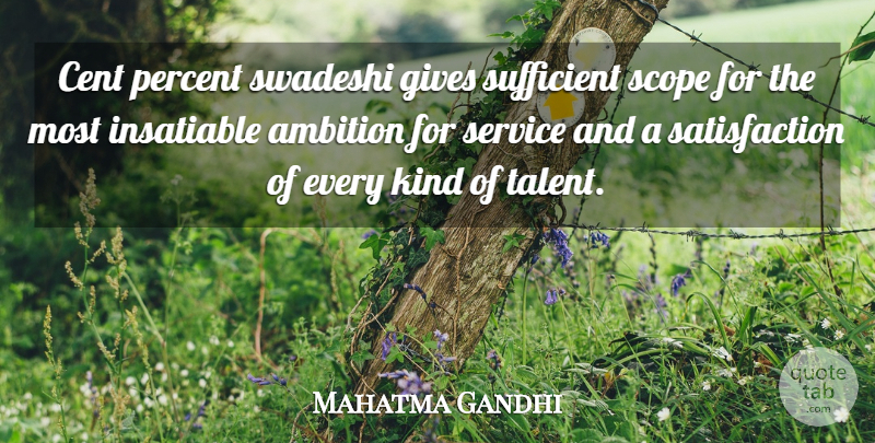 Mahatma Gandhi Quote About Ambition, Giving, Satisfaction: Cent Percent Swadeshi Gives Sufficient...
