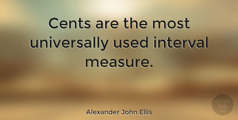 Alexander John Ellis Quote About Used, Cents, Intervals: Cents Are The Most Universally...