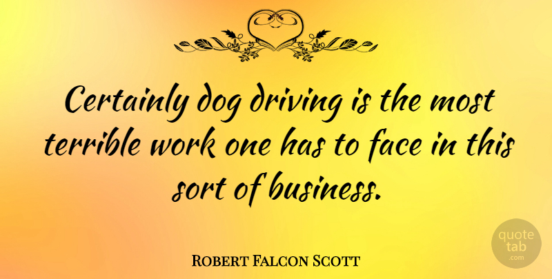 Robert Falcon Scott Quote About Dog, Faces, Driving: Certainly Dog Driving Is The...