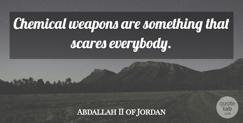 Abdallah II of Jordan Quote About Scare, Weapons, Chemicals: Chemical Weapons Are Something That...