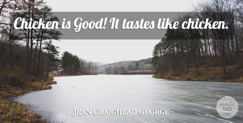 Jean Craighead George Quote About Taste, Chickens: Chicken Is Good It Tastes...