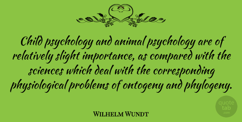 Wilhelm Wundt Quote About Children, Animal, Psychology: Child Psychology And Animal Psychology...