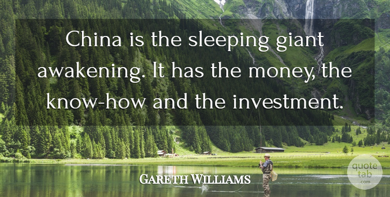 Gareth Williams Quote About China, Giant, Sleeping: China Is The Sleeping Giant...