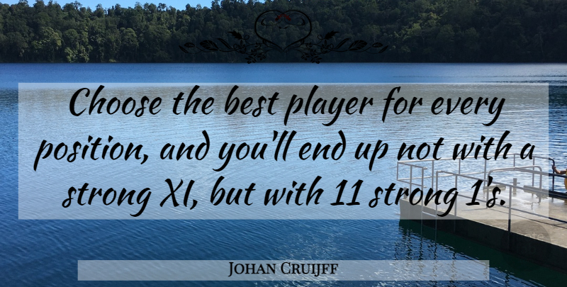 Johan Cruijff Quote About Change, Football, Strong: Choose The Best Player For...