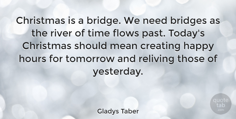 Gladys Taber Quote About Christmas, Xmas, Mean: Christmas Is A Bridge We...