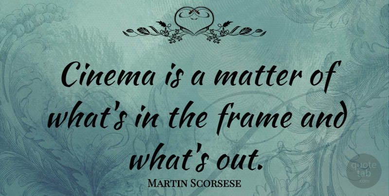Martin Scorsese Quote About Movie, Film Directing, Gambling: Cinema Is A Matter Of...