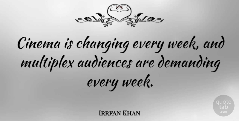 Irrfan Khan Quote About Cinema, Week, Audience: Cinema Is Changing Every Week...