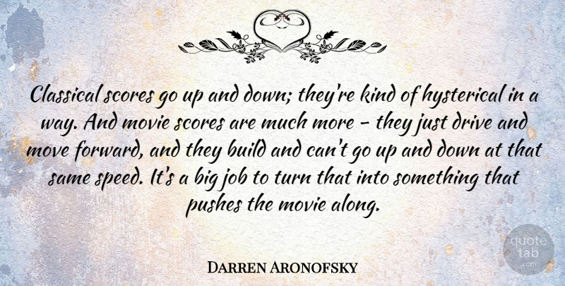Darren Aronofsky Quote About Jobs, Moving, Way: Classical Scores Go Up And...