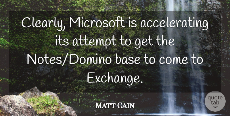 Matt Cain Quote About Attempt, Base, Microsoft: Clearly Microsoft Is Accelerating Its...