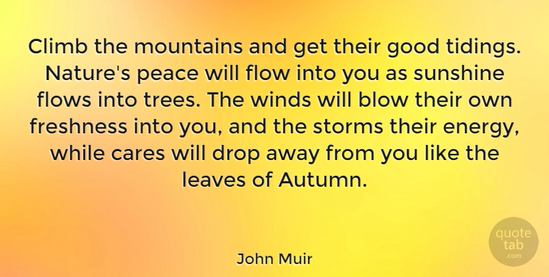 John Muir Quote About Peace, Nature, Sunshine: Climb The Mountains And Get...