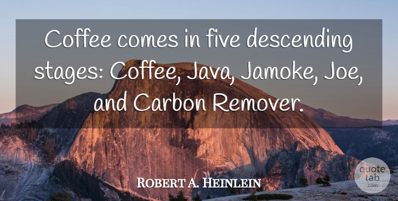 Robert A. Heinlein Quote About Coffee, Java, Stage: Coffee Comes In Five Descending...
