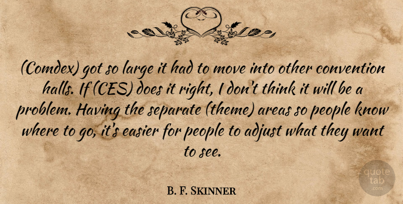 B. F. Skinner Quote About Adjust, Areas, Convention, Easier, Large: Comdex Got So Large It...
