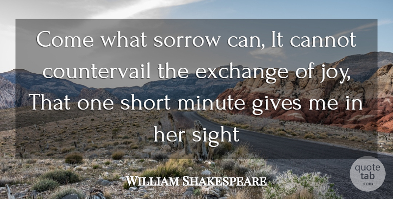 William Shakespeare Quote About Love You, Sight, Giving: Come What Sorrow Can It...