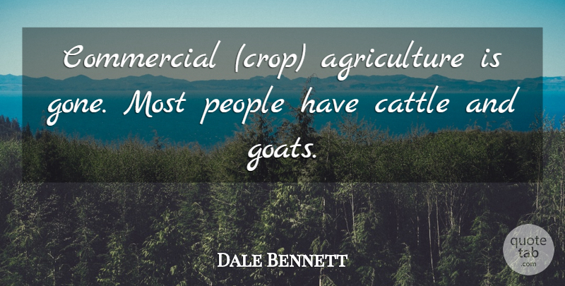 Dale Bennett Quote About Cattle, Commercial, People: Commercial Crop Agriculture Is Gone...