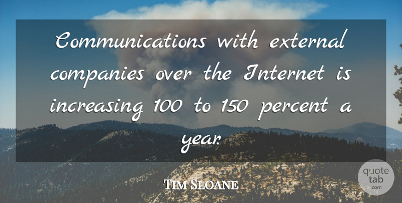 Tim Sloane Quote About Companies, External, Increasing, Internet, Percent: Communications With External Companies Over...
