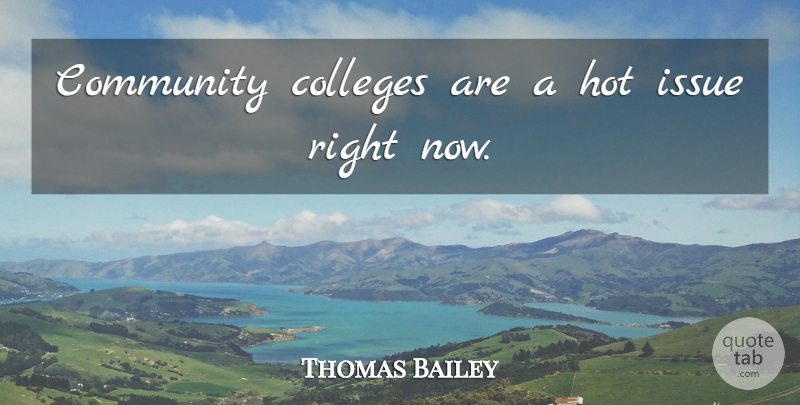 Thomas Bailey Quote About Colleges, Community, Hot, Issue: Community Colleges Are A Hot...