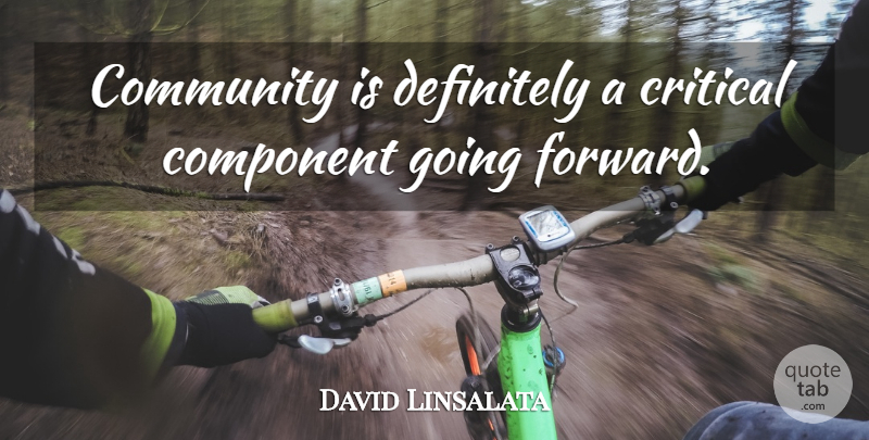David Linsalata Quote About Community, Component, Critical, Definitely: Community Is Definitely A Critical...