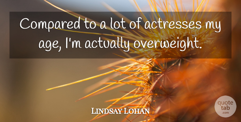 Lindsay Lohan Quote About Birthday, Age, Actresses: Compared To A Lot Of...