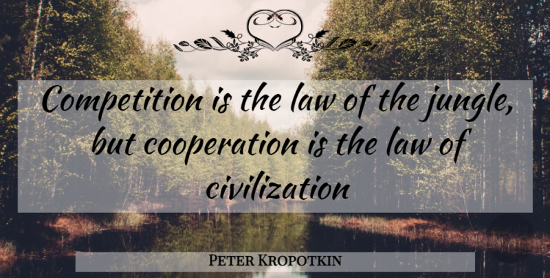 Peter Kropotkin Quote About Law, Civilization, Competition: Competition Is The Law Of...