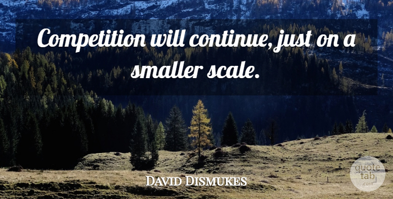 David Dismukes Quote About Competition, Smaller: Competition Will Continue Just On...