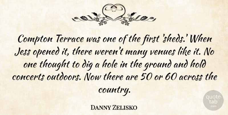 Danny Zelisko Quote About Across, Concerts, Dig, Ground, Hold: Compton Terrace Was One Of...