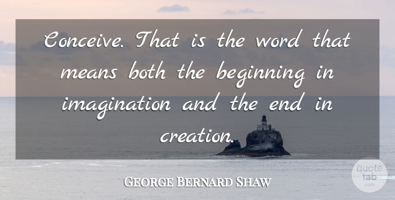 George Bernard Shaw Quote About Mean, Imagination, Creation: Conceive That Is The Word...