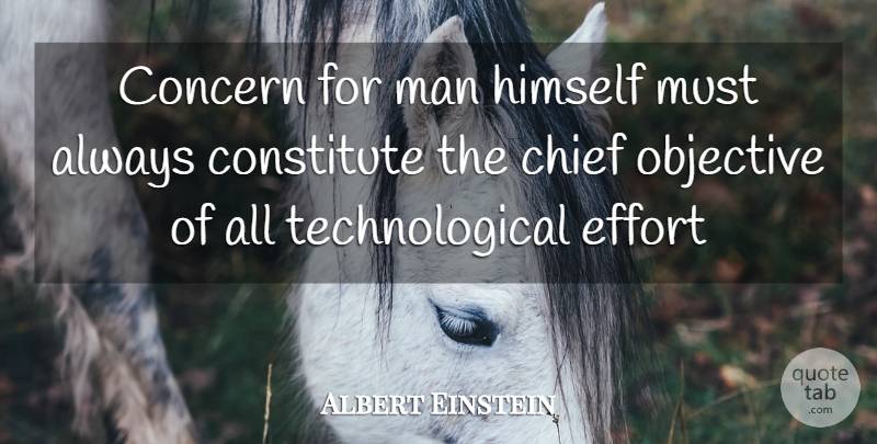 Albert Einstein Quote About Men, Effort, Chiefs: Concern For Man Himself Must...