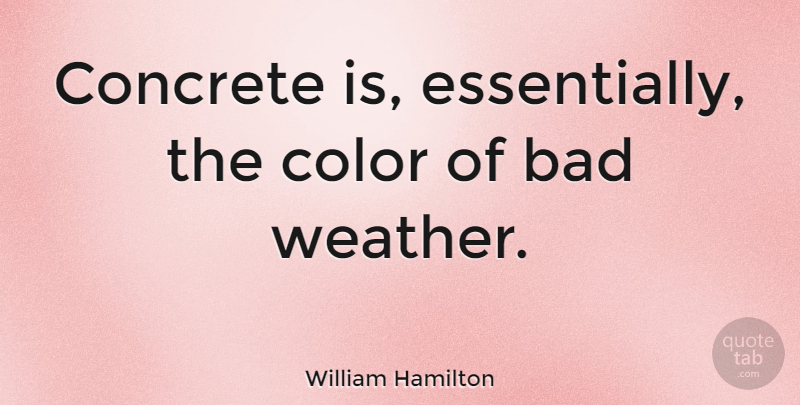 William Hamilton Quote About Bad: Concrete Is Essentially The Color...