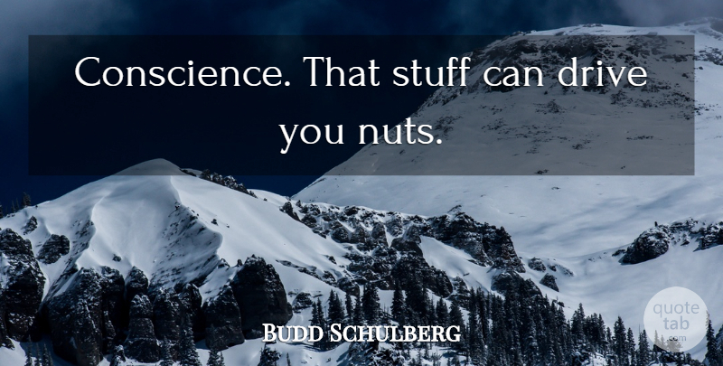 Budd Schulberg Quote About Nuts, Stuff, The Waterfront: Conscience That Stuff Can Drive...