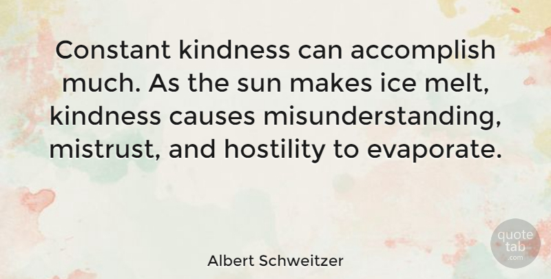 Albert Schweitzer Quote About Relationship, Karma, Kindness: Constant Kindness Can Accomplish Much...