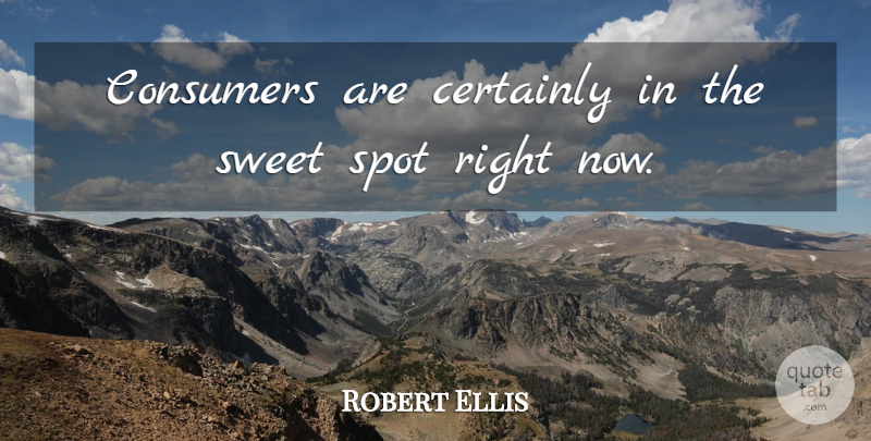 Robert Ellis Quote About Certainly, Consumers, Spot, Sweet: Consumers Are Certainly In The...