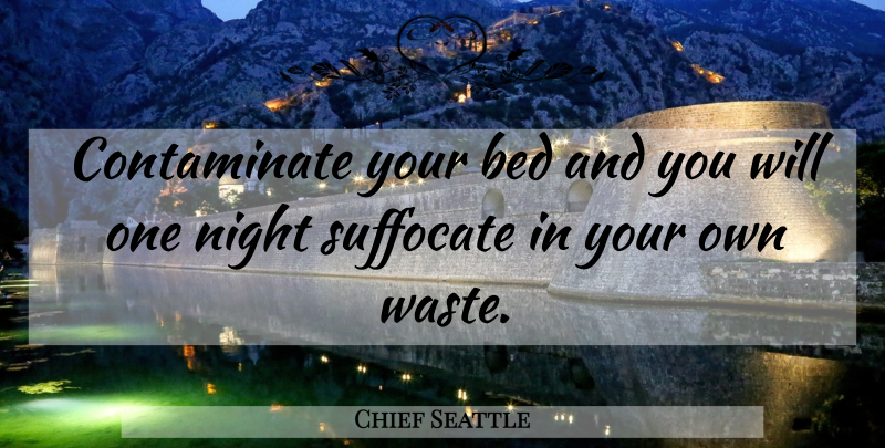 Chief Seattle Quote About Night, Waste, Bed: Contaminate Your Bed And You...