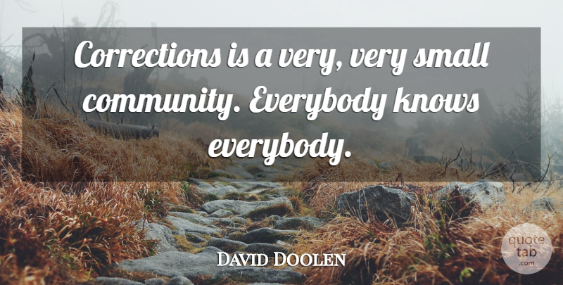 David Doolen Quote About Everybody, Knows, Small: Corrections Is A Very Very...