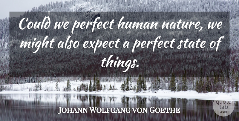 Johann Wolfgang von Goethe Quote About Perfect, Might, Human Nature: Could We Perfect Human Nature...