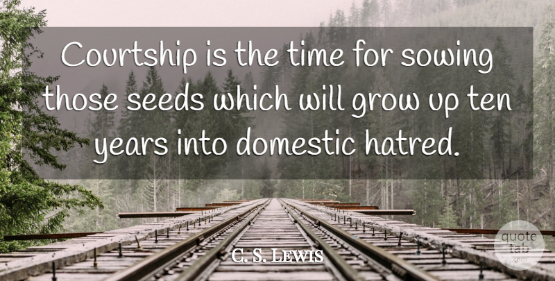 C. S. Lewis Quote About Time, Growing Up, Years: Courtship Is The Time For...