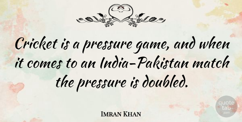 Imran Khan Quote About Cricket Match, Games, Entrepreneur: Cricket Is A Pressure Game...