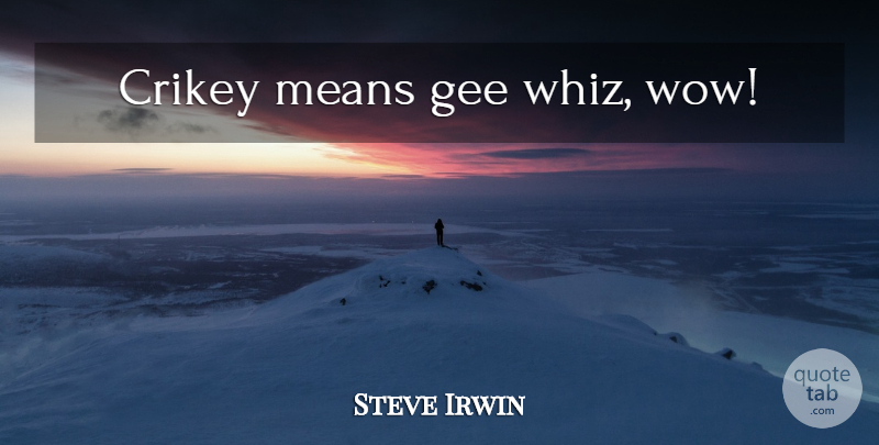 Steve Irwin Quote About Mean, Wow, Rattlesnakes: Crikey Means Gee Whiz Wow...