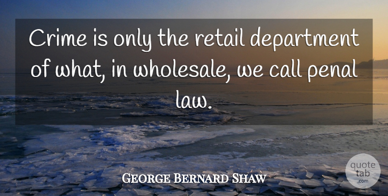 George Bernard Shaw Quote About Law, Retail, Rebellious: Crime Is Only The Retail...